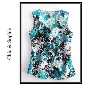 Banana Republic Floral Print Sleeveless Blouse